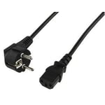 LCS - Cable d'alimentation Electrique Noir 20m - Europa Femelle coté périphérique pour Vidéoprojecteur, PC, Télé, ect...