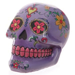 Puckator SK136, Piggy Bank, Mexican Day of the Dead Skull Design, Violet