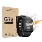 AKWOX (Pack of 4) Tempered Glass Screen Protector for Garmin Forerunner 35 GPS Running Watch, [0.3mm 2.5D 9H] Premium Clear Screen Protective Film for Garmin Forerunner 35