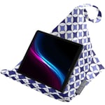 Izabela Peters® Designer Bean Bag Cushion Pillow Holder Stand for iPad, Tablet, Kindle, Phone - Supports Devices At Any Angle - Luxurious Shimmer Velvet - Shades of Blue Bahia | Marrakech Collection