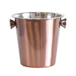 2 x 4 Litre Stainless Steel Wine Champagne Cooler Chiller Ice Buckets with a Copper Coloured Finish