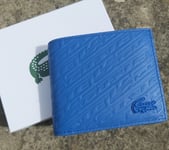 Genuine LACOSTE Royal Blue LEATHER WALLET *COIN POCKET* Notes Cards NH4258FW L1