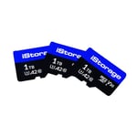 Lot de 3 Cartes microSD d’iStorage de 1TB | chiffrer des données stockées sur Les Cartes microSD d’iStorage en utilisant la clé USB datAshur SD | compatibles avec Les clés datAshur SD Uniquement