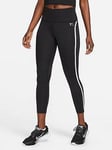 Nike Womens Mid-Rise 7/8 Running Leggings with Pockets - Black/White, Black/White, Size Xs, Women