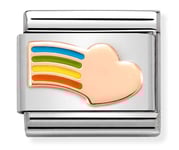 Nomination Classic Rose Gold Rainbow Heart berlock 430202/16