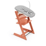 STOKKE® Tripp Trapp® Matstol Bok Terracotta inkl. Newborn Set™ Grey