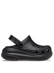 Crocs Classic Crush Platform Clogs - Black, Black, Size 8, Women