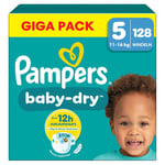 Pampers Baby-Dry blöjor, storlek 5 Junior 11-16 kg, Gigapack (1 x 128 blöjor)