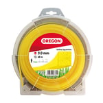 Oregon Yellow Square Strimmer Line Wire for Grass Trimmers and Brushcutters, Professional Grade Nylon, Fits Most Strimmers, 3.0 mm x 48 m (69-420-Y)