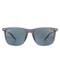 Polo Ralph Lauren Rectangle Mens Transparent Shiny Grey Sunglasses - One Size