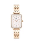 Daniel Wellington Quadro 20x26 RG 5-link white dial watch, Rose Gold, Women