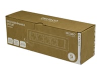 Deltaco Office - Effektband - Recessed, Gst18 Cable In, Gst18 End Cap Out - Ac 100-240 V - Ingång: Gst18 - Utgångskontakter: 4 (4 St. Cee 7/3, Gst18) - 15 Cm Sladd - Svart