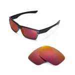 Walleva Fire Red Replacement Lenses for Oakley TwoFace Sunglasses