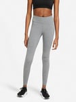 Nike Dri-FIT The One Mid Rise Leggings - Grey/White, Grey/White, Size Xs, Women