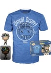 Funko Pop! & Tee: BTTF - Doc With Helmet With Helmet - Small - (S) - Back to the Future - T-Shirt - Clothes With Collectable Vinyl Figure - Gift Idea - Toys and Short Sleeve Top for Adults Unisex Men