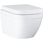 Grohe Euro Ceramic væghængt toilet, uden skyllekant, rengøringsvenlig, hvid
