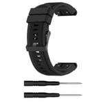 For Garmin Fenix 6X Replacement Band, AWADUO 26mm Replacement Silicone Wrist Band Strap For Garmin Fenix 6X /Fenix 5X/5X Puls/Fenix 3/3 HR/Fenix 3 Sapphire/Descent Mk1(Silicone Black)