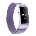 New Watch Straps For Fitbit Charger 3 Metal Magnetic Metal Watch Strap(Black) (Color : Purple)