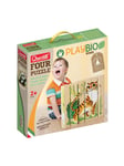 Quercetti PlayBio Four Wooden Puzzles: Cute Animals