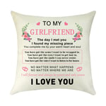Mikela Girlfriend Gift from Boyfriend Decorative Cushion Cover Pillow Cover Valentine's Day Anniversary Birthday Gift for Girlfriend Her Linen Square Pillow Case Pillowcase for Sofa Car 18"x 18"