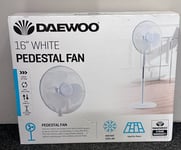 DAEWOO 16" White Pedestal Floor Standing Cooling Fan Portable 3 Speed Silent Fan
