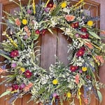 2024 Utomhus Ytterdörr Vår och Sommar Vildblomstergirlang Simulerade Torkade Blommor Väderbeständig Grön Året-Runt-Girlang, Hem, Landsbygd, Inomhus 40cm
