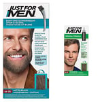 Just For Men Teinture Barbe Châtain Homme M35 & Gel Colorant Cheveux Châtain Homme H35, Couvre Les Cheveux Blancs, Pour Un Résultat Naturel
