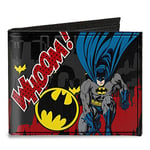 Buckle-Down Portefeuille en Toile pour Homme Motif Batman Action Poses Whoom! Gris/Noir/Rouge Multicolore 4,0 x 3,5 US