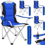 4 campingstoler med polstring - blå