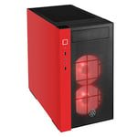 SilverStone SST-RL08BR-RGB - Boîtier d'ordinateur de jeu mini-tour Red Line mini-tour, panneau latéral en verre trempé, noir