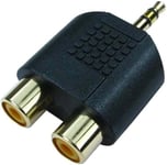 3.5 mm Male Stereo Plug to 2 RCA Female Jack Audio Y Splitter Adapter