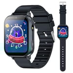 PTHTECHUS Montre Intelligente pour Enfant avec Appareil Photo, Lecteur MP3, pour Apprendre et Jouer, Cadeau pour Enfants de 3 à 12 Ans, Noir
