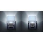 Integral Veilleuse LED Avec Détecteur Automatique Jour/Nuit, format Prise Electrique Blanc Mat (Lot de 2)