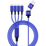 Câble de charge usb usb-a mâle, usb-c® mâle, usb-c® mâle, Connecteur Lightning , USB-Micro-B mâle 1.20 m bleu ma - Smrter