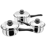 Judge Essentials Stainless Steel Induction 3 Piece Saucepan Pan Set