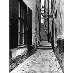 Wee Blue Coo Gamla Stan Stockholm Sweden Stairs Alley Lane Black And White Art Large Art Print Poster Wall Decor 18x24 inch