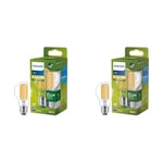 PHILIPS Ultra Efficient - Ultra Energy Saving Lights, LED Light Source, 100W, A60, E27, Warm White 2700 Kelvin, Clear (Pack of 2)