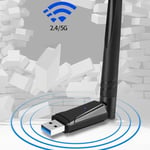 Duokon Dongle WiFi Adaptateur USB WiFi 6 pour PC, clé WiFi Double Bande USB 3.0 2,4 GHz 1300 M avec Antenne à Gain élevé, Cryptage