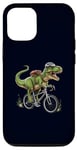 Coque pour iPhone 15 Pro T-rex Dinosaure à vélo Dino Cyclisme Biker Rider