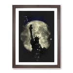 The Statue Of Liberty Vol.4 Paint Splash Modern Framed Wall Art Print, Ready to Hang Picture for Living Room Bedroom Home Office Décor, Walnut A2 (64 x 46 cm)
