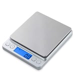 HIGHKAS Mini Scale Pocket Jewelry Scales Portable Mini Electronic Scales Kitchen Food Diet Postal Scales Balance Weight Balanca Digital Scale with 2 Tray-500G_X_0.01G_ 1125 (Color : 3000g X 0.1g)