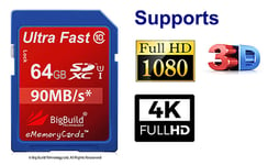 64GB Memory card for Sony Cyber shot DSC RX100 V Camera, 90MB/s Class 10 SDHC