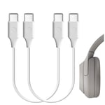 Geekria Type-C Headphones Short Charger Cable, Compatible with Sony WH-1000XM4 WH-XB910N WH-XB900N WH-H810 Charger, USB-C to USB-C Replacement Power Charging Cord (1 ft / 30 cm, 2 Pack)