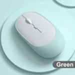 Trådlös mus, laddningsbar mus, spelmus, dubbla lägen, Bluetooth-kompatibel 2,4G USB, tyst mus för bärbar dator, surfplatta, Macbook, mus Green C