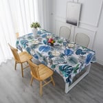 Obal Tablecloth Original Design Wipe Clean Tablecloth Water Resistant Rectangular Table cloth Kitchen Dinning Decoration Table Cover Washable, 71in x 55in (Blue Leaf)