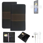 Phone Case + earphones for Xiaomi Redmi Note 11T Pro Wallet Cover Bookstyle prot