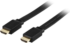 DELTACO HDMI-kaapeli,Std+Eth,19-pin u-u, 1080i,litteä,mu 10m