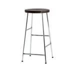 HAY - Cornet Bar Stool Low - Smoked Oiled Oak - Chromed Steel