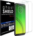 TECHGEAR [Pack of 3] Screen Protectors for Motorola Moto G7 Power [ghostSHIELD Edition] Genuine Reinforced TPU film Screen Protector Guard Covers with FULL Screen Coverage inc Curved Screen Area