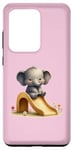 Galaxy S20 Ultra Pink Adorable Elephant on Slide Cute Animal Theme Case